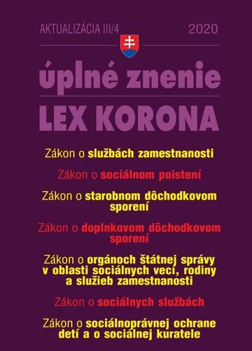 Obálka knihy Aktualizácia III/4 - LEX KORONA - Práca, mzdy, zamestnávanie