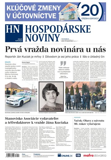 Obálka e-magazínu Hospodárske noviny 27.02.2018