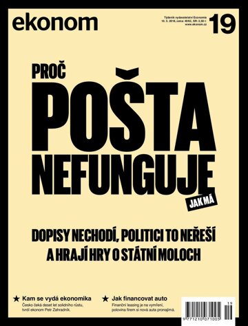 Obálka e-magazínu Ekonom 19 - 10.5.2018