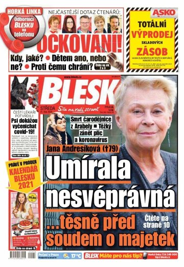 Obálka e-magazínu Blesk 21.10.2020