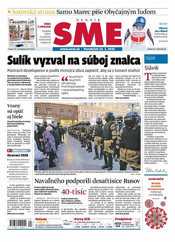 Obálka e-magazínu SME 25-1-2021