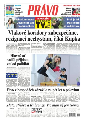 Obálka e-magazínu Deník Právo 8.6.2024