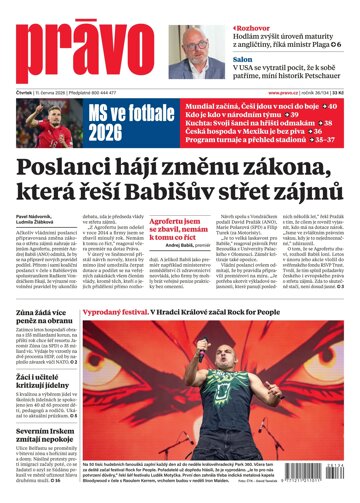Obálka e-magazínu Deník Právo 11.6.2026