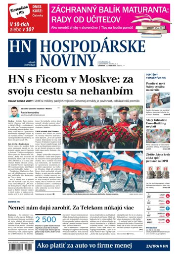 Obálka e-magazínu Hospodárske noviny 11.05.2015