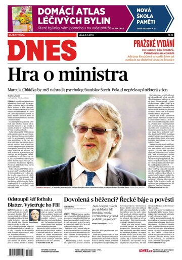 Obálka e-magazínu MF Dnes 3.6.2015
