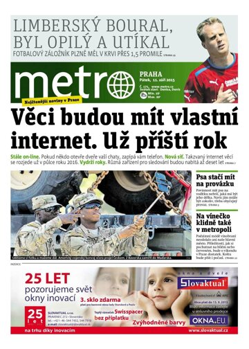 Obálka e-magazínu deník METRO 11.9.2015