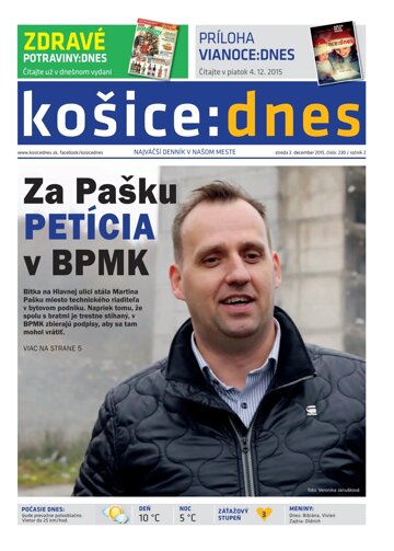 Obálka e-magazínu košice:dnes 2.12.2015