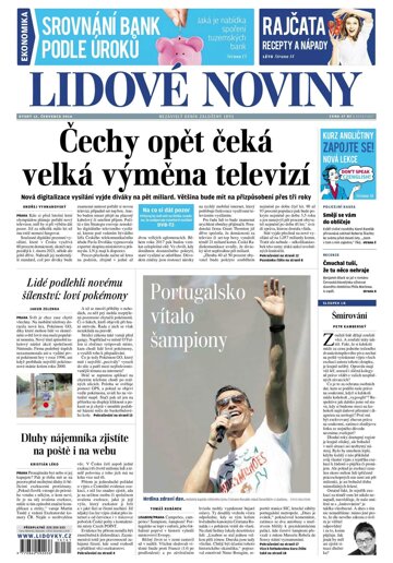 Obálka e-magazínu Lidové noviny 12.7.2016