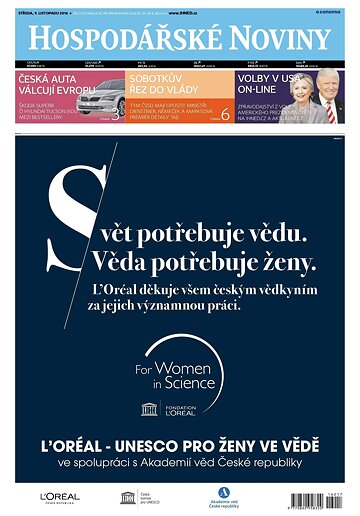 Obálka e-magazínu Hospodářské noviny 217 - 9.11.2016