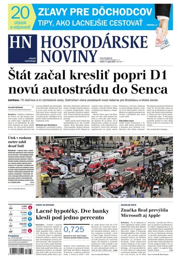 Obálka e-magazínu Hospodárske noviny 04.04.2017