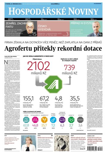 Obálka e-magazínu Hospodářské noviny 142 - 26.7.2018