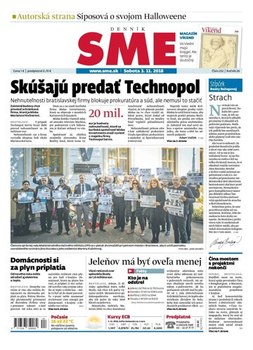 Obálka e-magazínu SME 3.11.2018-