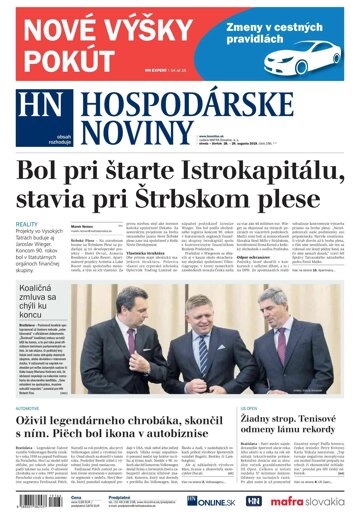 Obálka e-magazínu Hospodárske noviny 28.08.2019