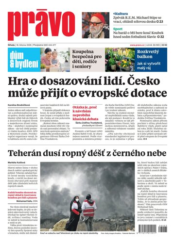 Obálka e-magazínu Deník Právo 18.3.2026