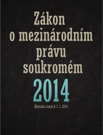 Obálka knihy Zákon o mezinárodním právu soukromém 2014