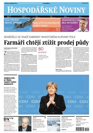 Obálka e-magazínu Hospodářské noviny 241 - 15.12.2015