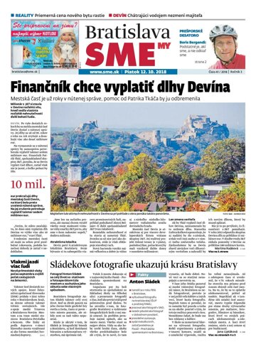 Obálka e-magazínu SME MY Bratislava 12/10/2018