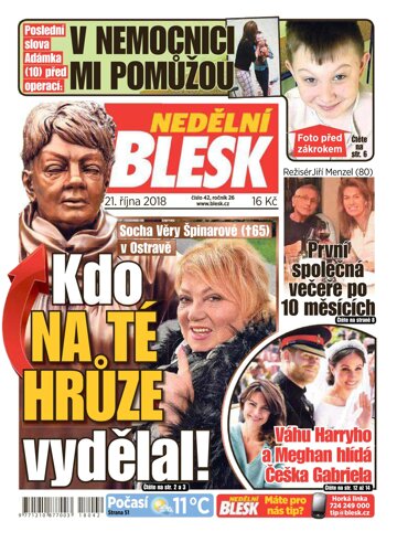 Obálka e-magazínu Nedělní Blesk 21.10.2018