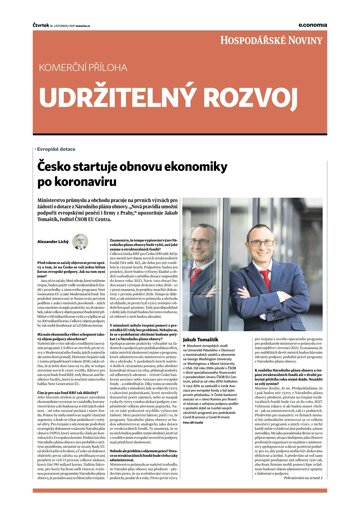 Obálka e-magazínu Hospodářské noviny - příloha 222 - 18.11.2021 Udržitelný rozvoj