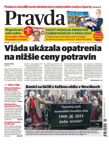 Obálka e-magazínu Pravda 21. 12. 2023