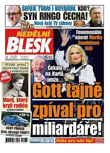 Obálka e-magazínu Nedělní Blesk 18.9.2016