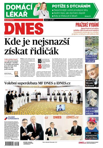 Obálka e-magazínu MF Dnes 11.10.2017