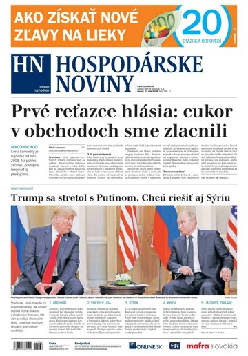 Obálka e-magazínu Hospodárske noviny 17.07.2018
