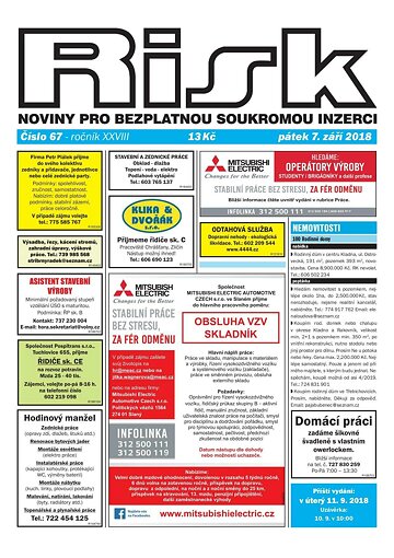 Obálka e-magazínu Risk 67/2018