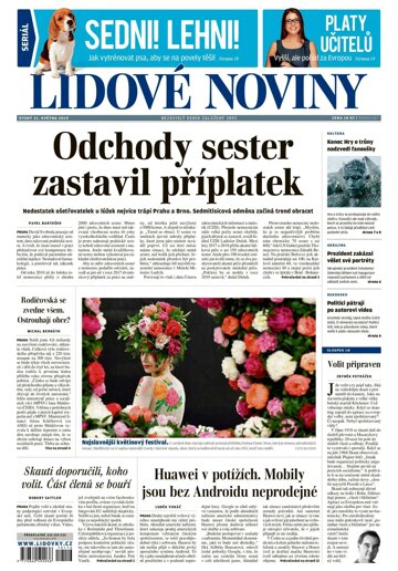 Obálka e-magazínu Lidové noviny 21.5.2019