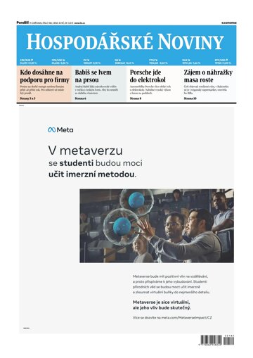 Obálka e-magazínu Hospodářské noviny 182 - 19.9.2022