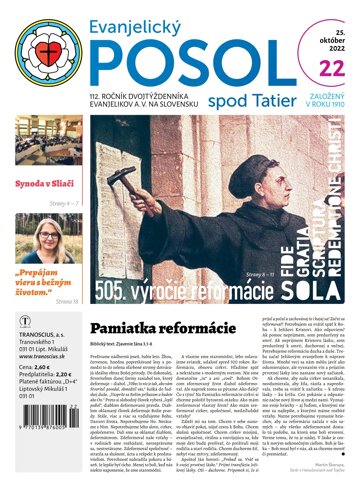 Obálka e-magazínu Evanjelický posol spod Tatier 22/2022