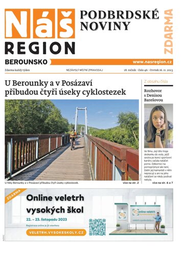 Obálka e-magazínu Náš Region - Berounsko 46/2023
