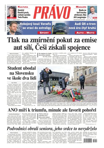 Obálka e-magazínu Deník Právo 17.1.2025