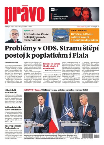 Obálka e-magazínu Deník Právo 17.4.2026