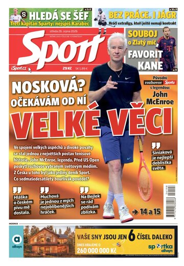 Obálka e-magazínu Sport 26.8.2026