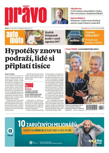 Obálka e-magazínu Deník Právo 18.9.2026