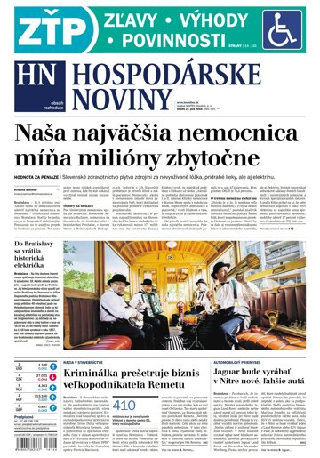 Obálka e-magazínu Hospodárske noviny 27.07.2016