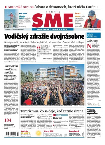 Obálka e-magazínu SME 9.8.2016