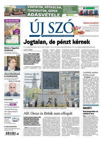 Obálka e-magazínu Új Szó 15.4.2017