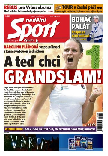 Obálka e-magazínu Nedělní Sport 16.7.2017