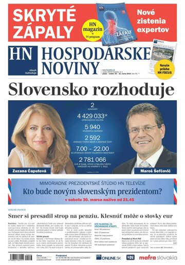 Obálka e-magazínu Hospodárske noviny 29.03.2019
