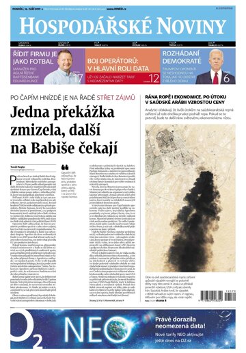 Obálka e-magazínu Hospodářské noviny 179 - 16.9.2019