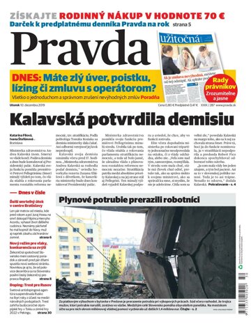 Obálka e-magazínu Pravda 10. 12. 2019