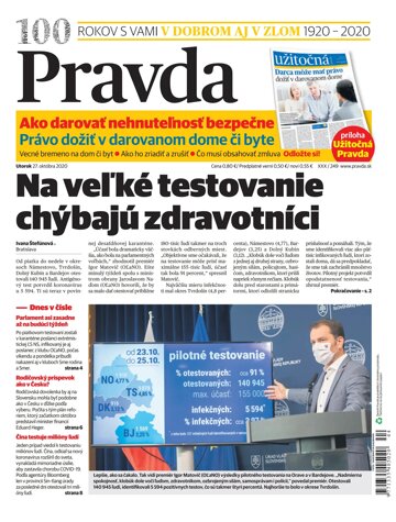 Obálka e-magazínu Pravda 27. 10. 2020