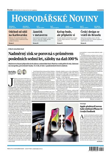Obálka e-magazínu Hospodářské noviny 175 - 8.9.2022