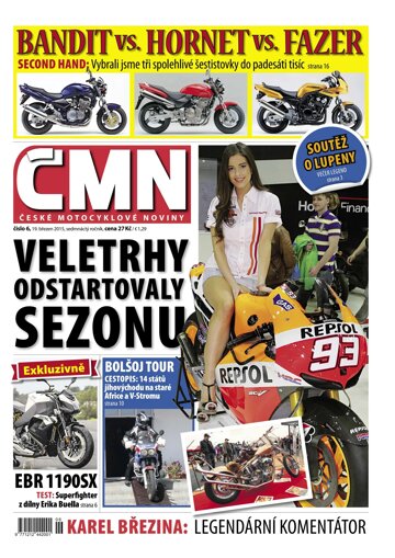 Obálka e-magazínu ČESKÉ MOTOCYKLOVÉ NOVINY 6/2015