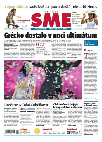 Obálka e-magazínu SME 13.7.2015