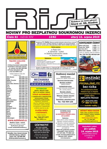 Obálka e-magazínu Risk 61/2015