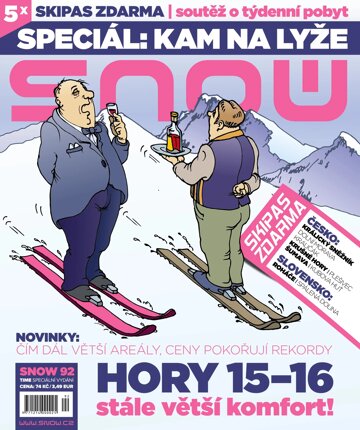Obálka e-magazínu SNOW 92 time - lyžařská dovolená 2015/2016