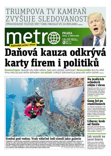 Obálka e-magazínu deník METRO 5.4.2016